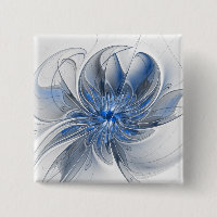 Abstrakt Blue Gray Fraktal Art Blume