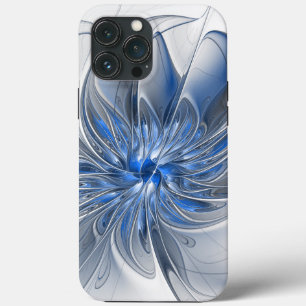 Abstrakt Blue Gray Fraktal Art Blume Case-Mate iPhone Hülle