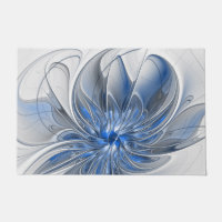 Abstrakt Blue Gray Fraktal Art Blume
