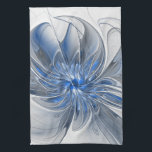 Abstrakt Blue Gray Fraktal Art Blume Geschirrtuch<br><div class="desc">Einzigartige Fantasy-Blume in Blau- und Grautönen, abstrakt und elegant. Design für Ihr Küchentuch und mehr.</div>
