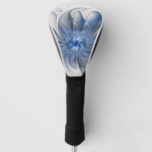 Abstrakt Blue Gray Fraktal Art Blume Golf Headcover