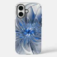 Abstrakt Blue Gray Fraktal Art Blume