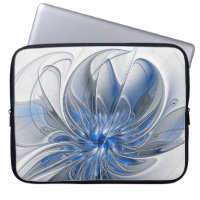 Abstrakt Blue Gray Fraktal Art Blume