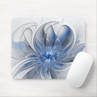 Abstrakt Blue Gray Fraktal Art Blume