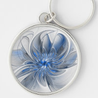 Abstrakt Blue Gray Fraktal Art Blume
