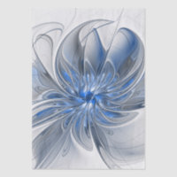 Abstrakt Blue Gray Fraktal Art Blume