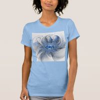 Abstrakt Blue Gray Fraktal Art Blume