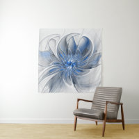 Abstrakt Blue Gray Fraktal Art Blume