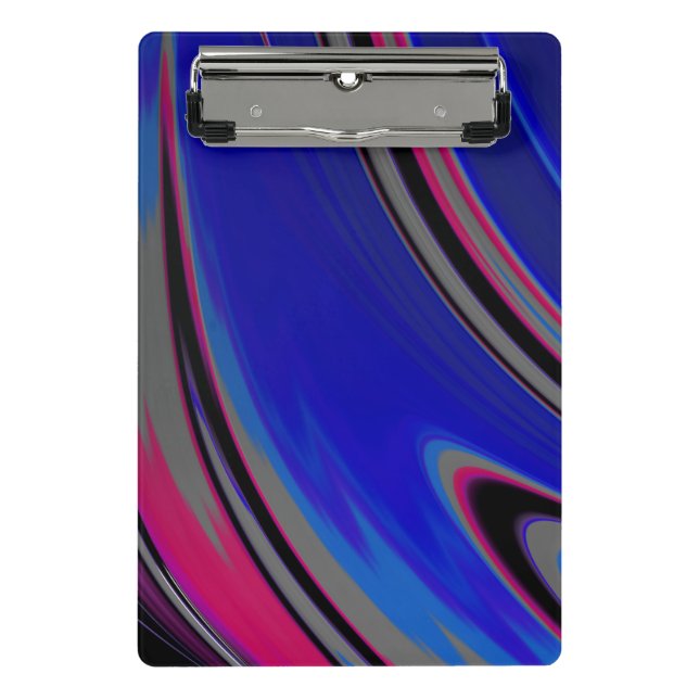 Abstrakt Blue Gray Magenta Mini Klemmbrett (Vorderseite)