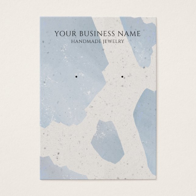 Abstrakt Blue Gray Terrazzo Earring Display Cards (Vorderseite)
