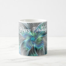 Abstrakt Blue Green Butterfly Fantasy Fraktal Art