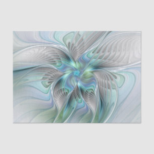 Abstrakt Blue Green Butterfly Fantasy Fraktal Art Seidenpapier