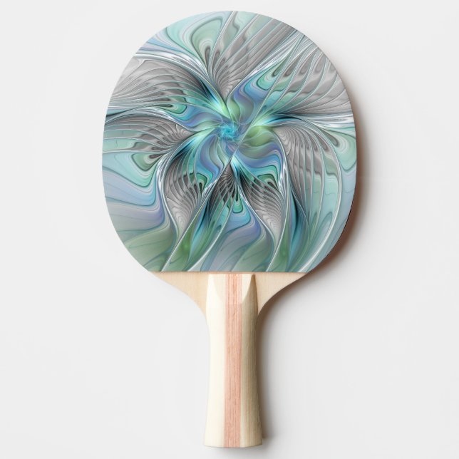 Abstrakt Blue Green Butterfly Fantasy Fraktal Art Tischtennis Schläger (Vorderseite)
