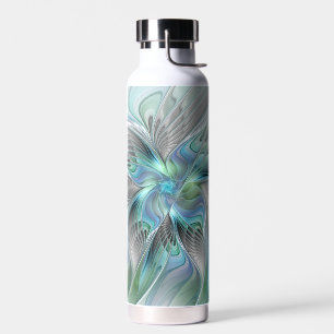 Abstrakt Blue Green Butterfly Fantasy Fraktal Art Trinkflasche