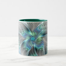 Abstrakt Blue Green Butterfly Fantasy Fraktal Art