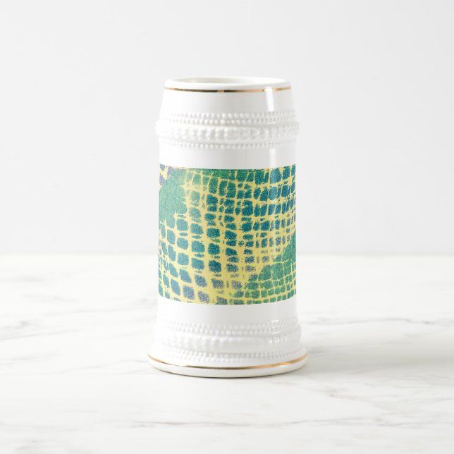 Abstrakt Blue Green Lila Patches Steins Bierglas (Mittel)