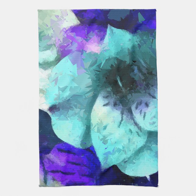 Abstrakt Blue Hibisken Blume Handtuch (Vertikal)