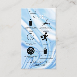 Abstrakt Blue Holographic Candle Care Visitenkarte