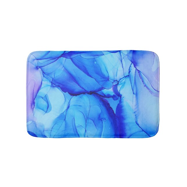 Abstrakt Blue Lila Wirbel Zurzeit Badematte (Vorderseite)