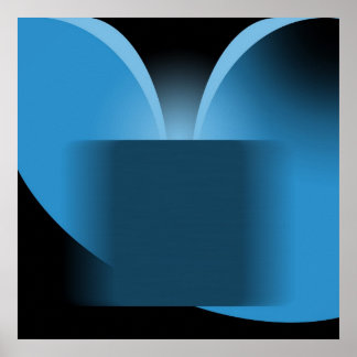 Abstrakt Blue Luxury mit Black AP004 Poster