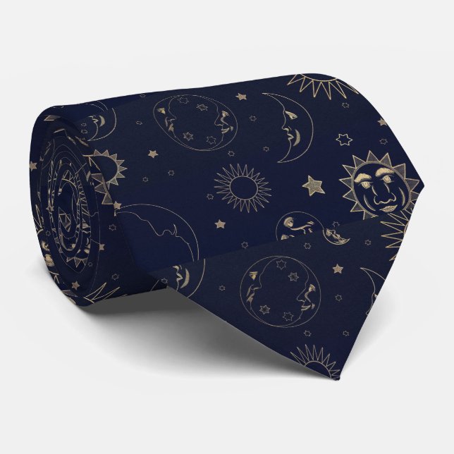 Abstrakt Blue Milkyway Galaxy NightSky Krawatte (Gerollt)