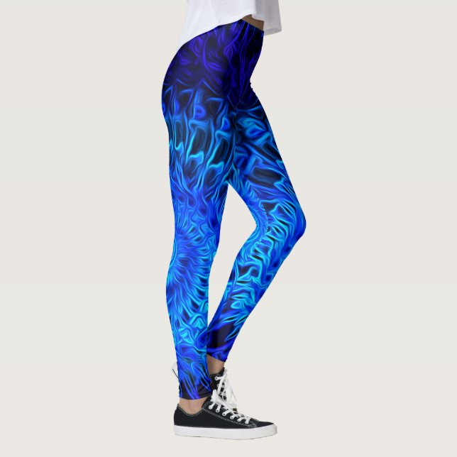 Abstrakt Blue Muschel Design 1 - Leggings (Rechts)