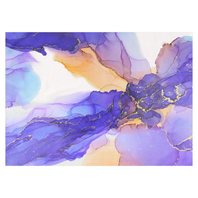 Abstrakt Blue Orange Tablecloth Tischdecke (Vorderseite (Horizontal))