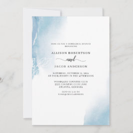 Abstrakt Blue Watercolor Probe Einladung