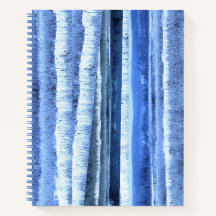 Abstrakt Blue White Winter Forest SpiralNotebook