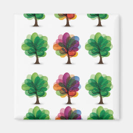 Abstrakt blühende Bäume Magnet