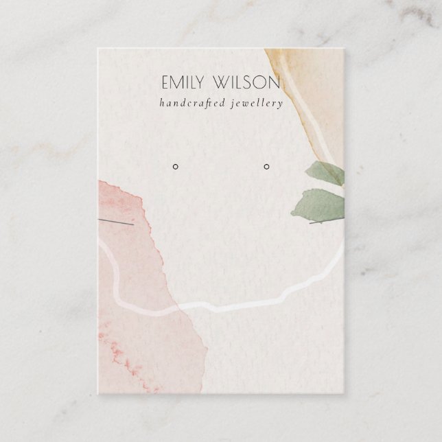 Abstrakt Blush Earthy Necklace Earring Display Visitenkarte (Vorderseite)