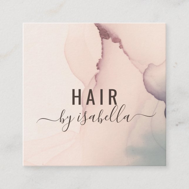 Abstrakt Blush Pink Hair Stylist Quadratische Visitenkarte (Vorderseite)