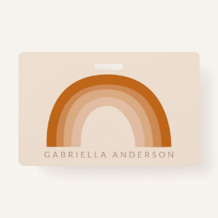 Abstrakt Boho 70er Rainbow Terracotta Personalisie Ausweis