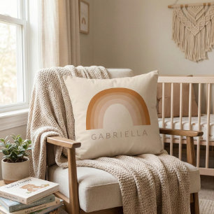 Abstrakt Boho 70er Rainbow Terracotta Personalisie Kissen