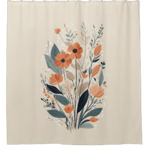 Abstrakt Boho Floral Duschvorhang