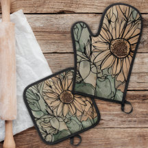 Abstrakt Boho Floral Sage und Beige