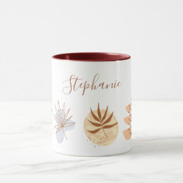 Abstrakt Boho Form Blume Botanischer Name Tasse
