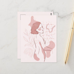 Abstrakt Boho Illustration Postkarte