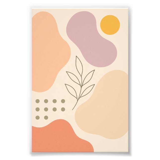 Abstrakt Boho Leaf Poster (Vorne)