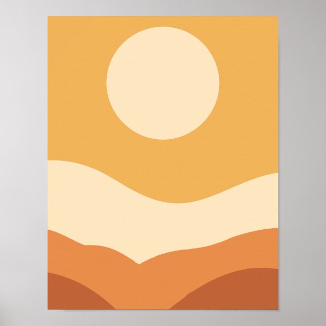 Abstrakt Boho Terracotta Earth Tones Landschaft Poster (Vorne)