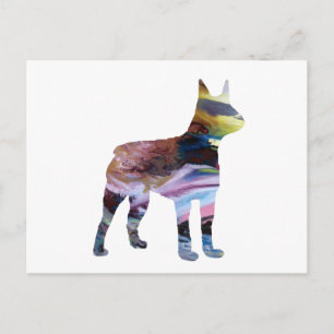 Abstrakt Boston Terrier Silhouette Postkarte