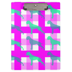 Abstrakt Boxer Vibes - Green & Pink Edition Klemmbrett