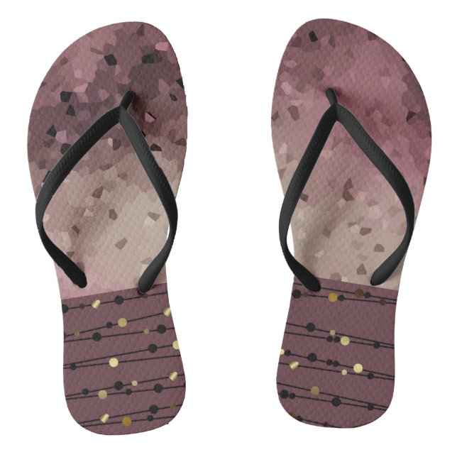 Abstrakt, braun, rosa, rosa, rosa flip flops (Fußbett)