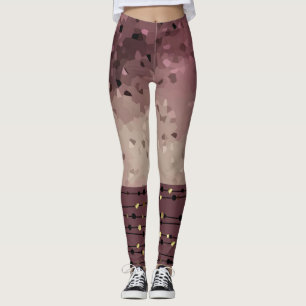 Abstrakt, braun, rosa, rosa, rosa leggings