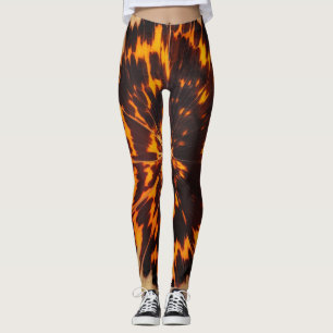 Abstrakt-braun-schwarze Textur-Chic-TortoiseShell Leggings