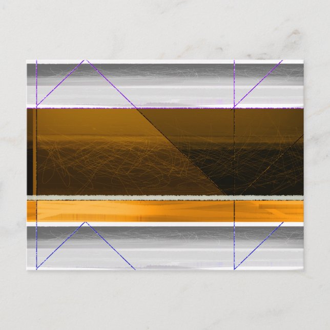 Abstrakt braun und gelb postkarte (Vorderseite)
