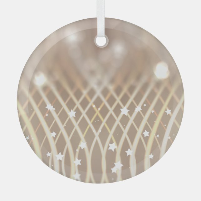 Abstrakt braun, Waves Stars Hintergrund. Ornament Aus Glas (Vorderseite)