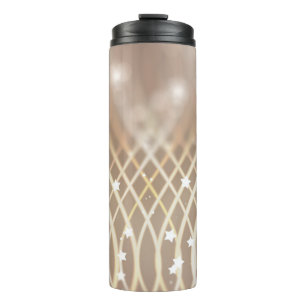Abstrakt braun, Waves Stars Hintergrund. Thermosbecher