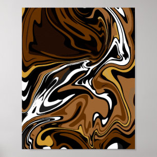 Abstrakt-braun, weiß und schwarz-weiß Kunst Poster