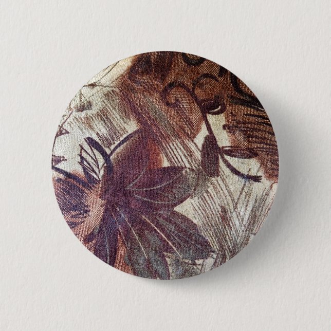Abstrakt-braune Blumenmuster 1 Button (Vorderseite)